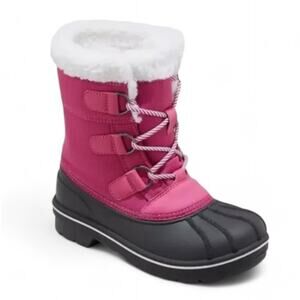 Cat & Jack Rolane Duck Boots Water Resistant Pink Black Little Kids Size US 3